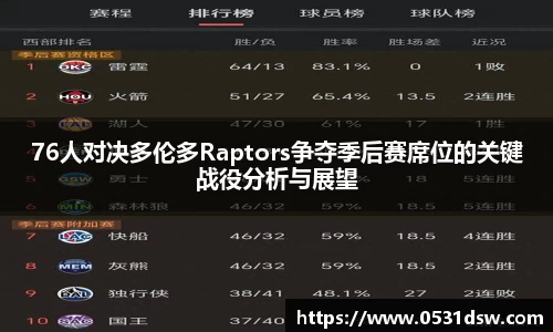 76人对决多伦多Raptors争夺季后赛席位的关键战役分析与展望